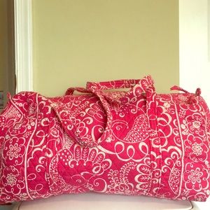 Vera Bradley iconic pink pastry duffle bag